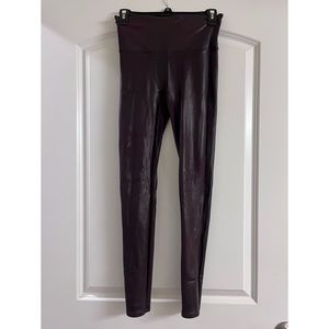 Spanx Maroon Faux Leather Leggings